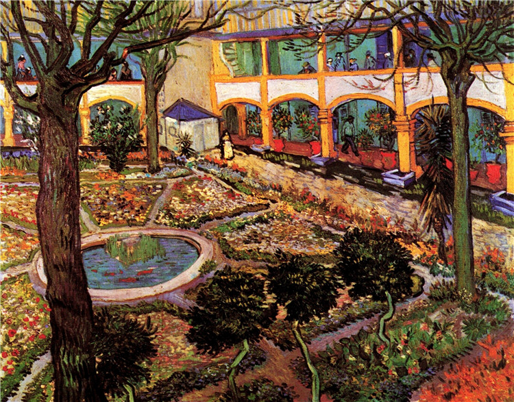 The Courtyard Of The Hospital At Arles